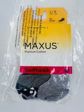 Swiftwick Maxus no show size large new gray